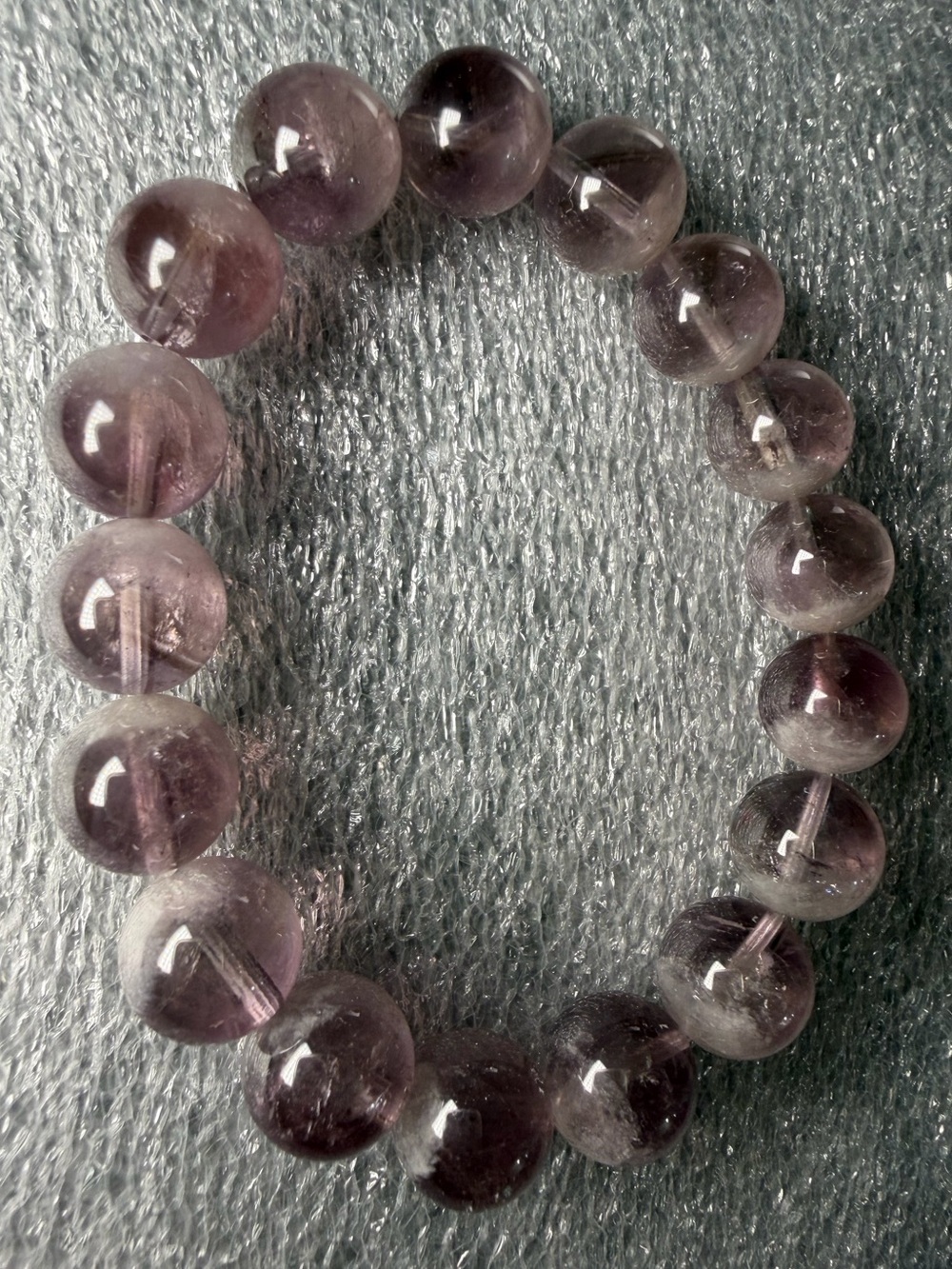 Gorgeous 12MM Half Bowl Phantom Amethyst Natural Crystal Bracelet